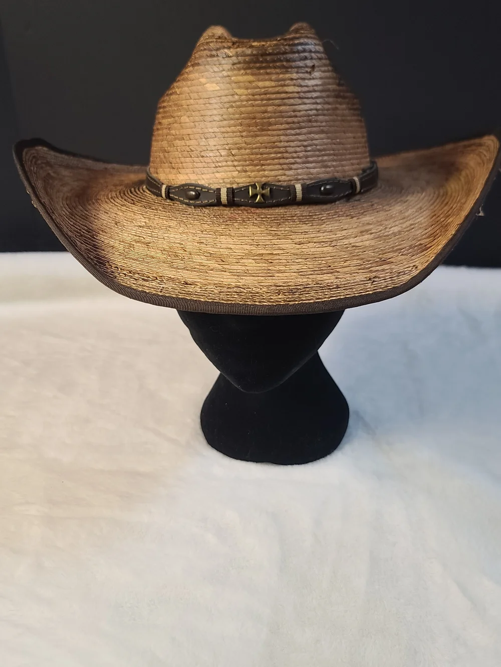 CODY BROWN Kids Brown Straw Western Hat with Decorative Band